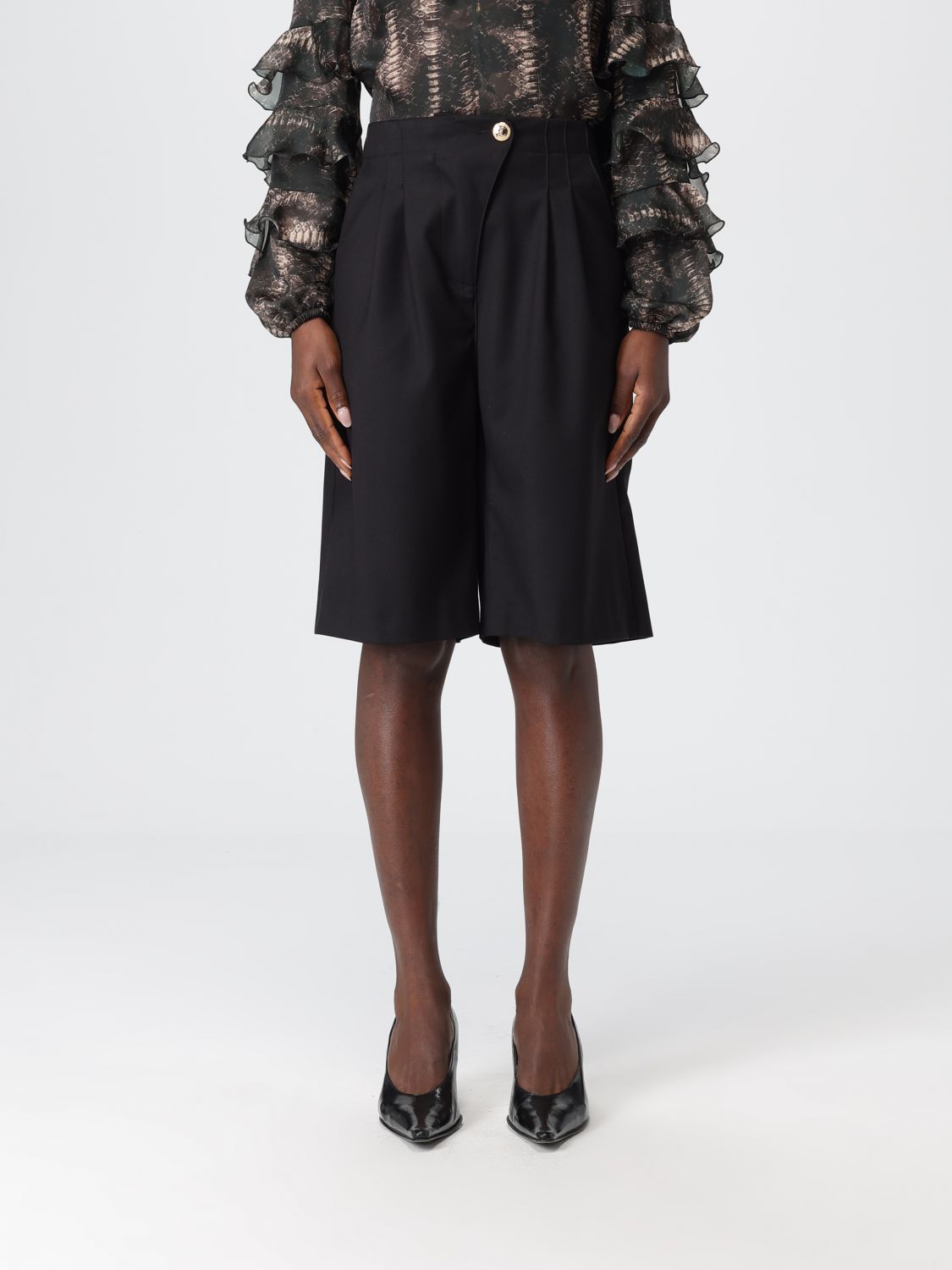 Just Cavalli Shorts Woman Color Black In Black