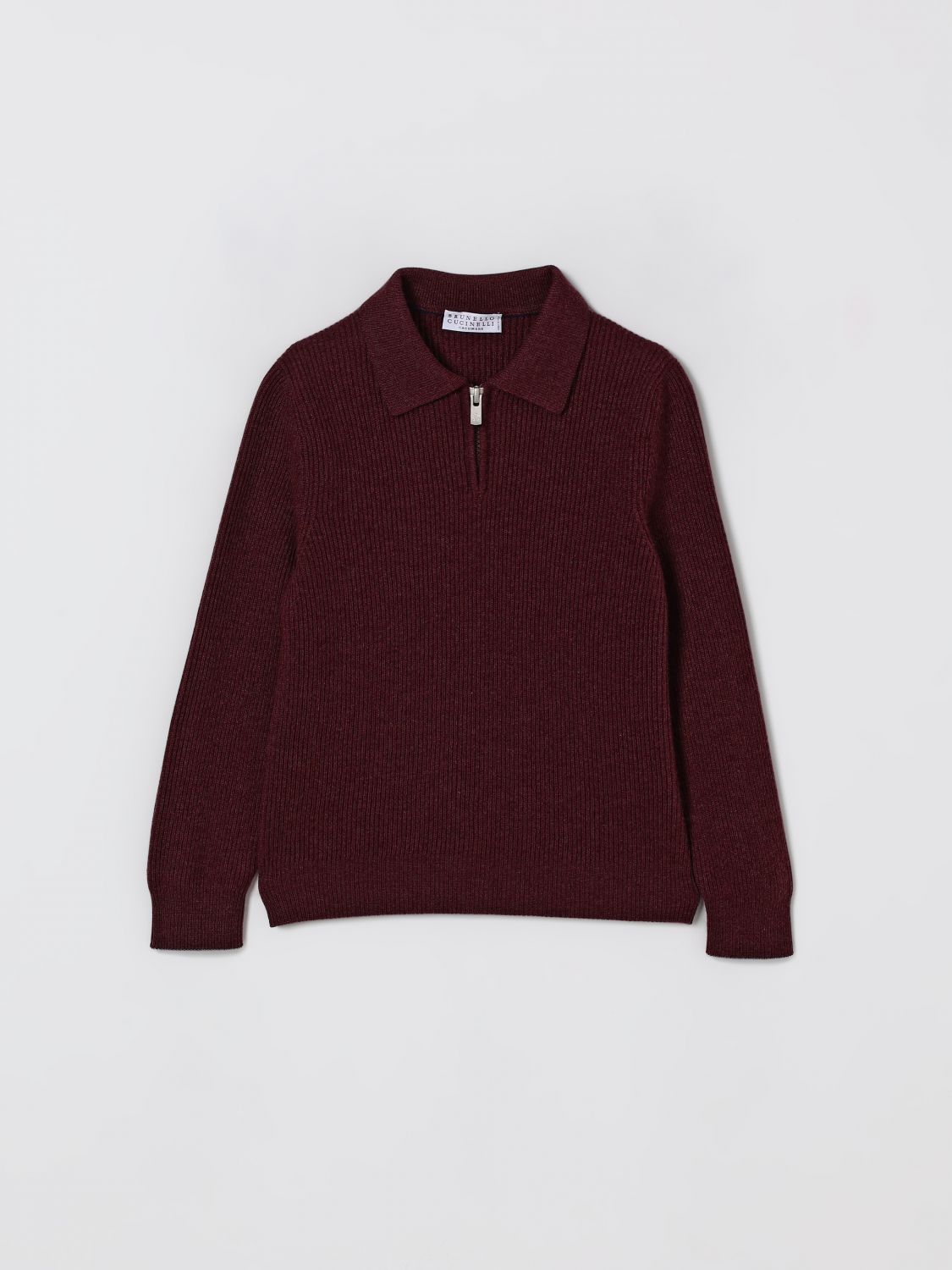 Brunello Cucinelli Polo Shirt  Kids Color Burgundy In Multi