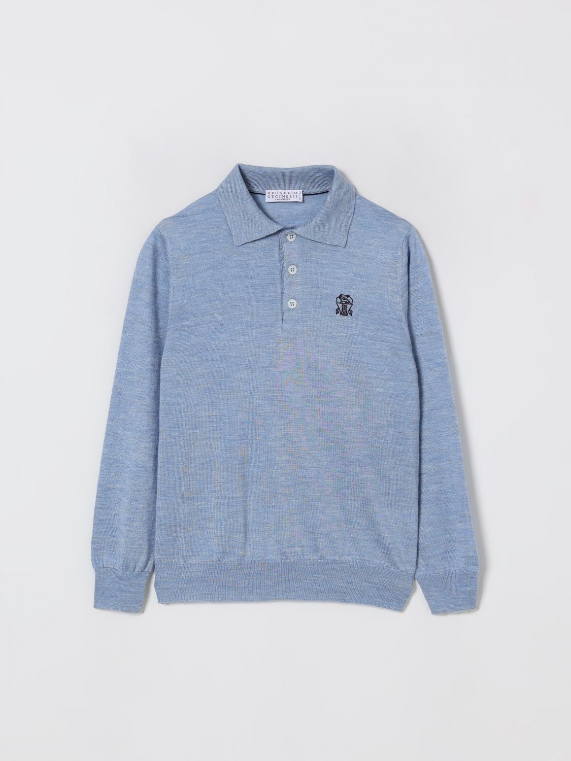 BRUNELLO CUCINELLI Polo Kinder Farbe Himmelblau