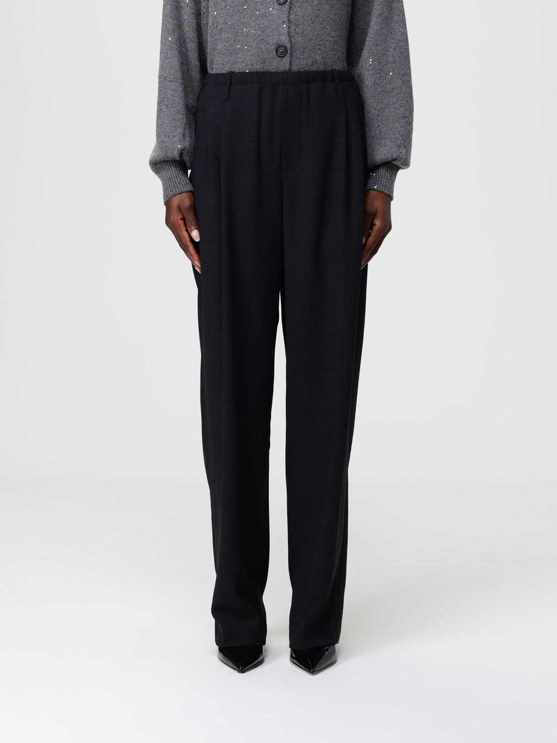 Brunello Cucinelli Pants  Woman Color Charcoal In Gray
