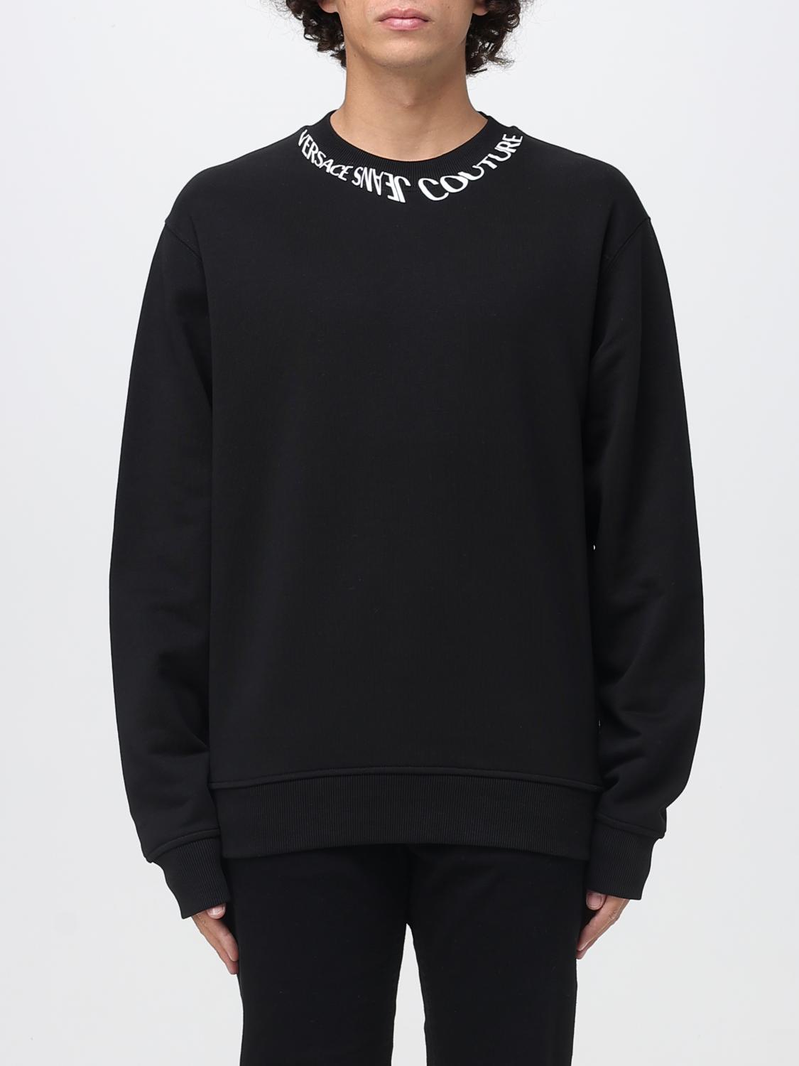 VERSACE JEANS COUTURE Sweatshirt Men color Black　VERSACE JEANS COUTURE スウェットシャツ メンズ カラー ブラック VERSACE