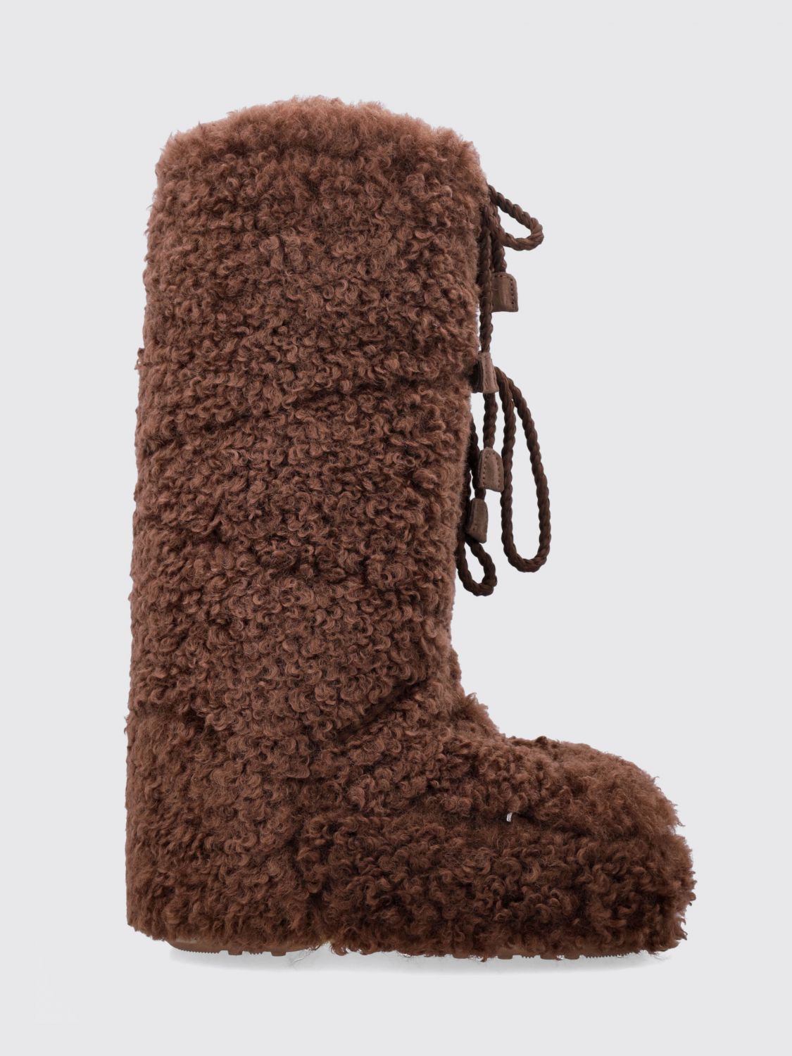 Moon Boot Brown Eco Fur Icon Boots In Brown