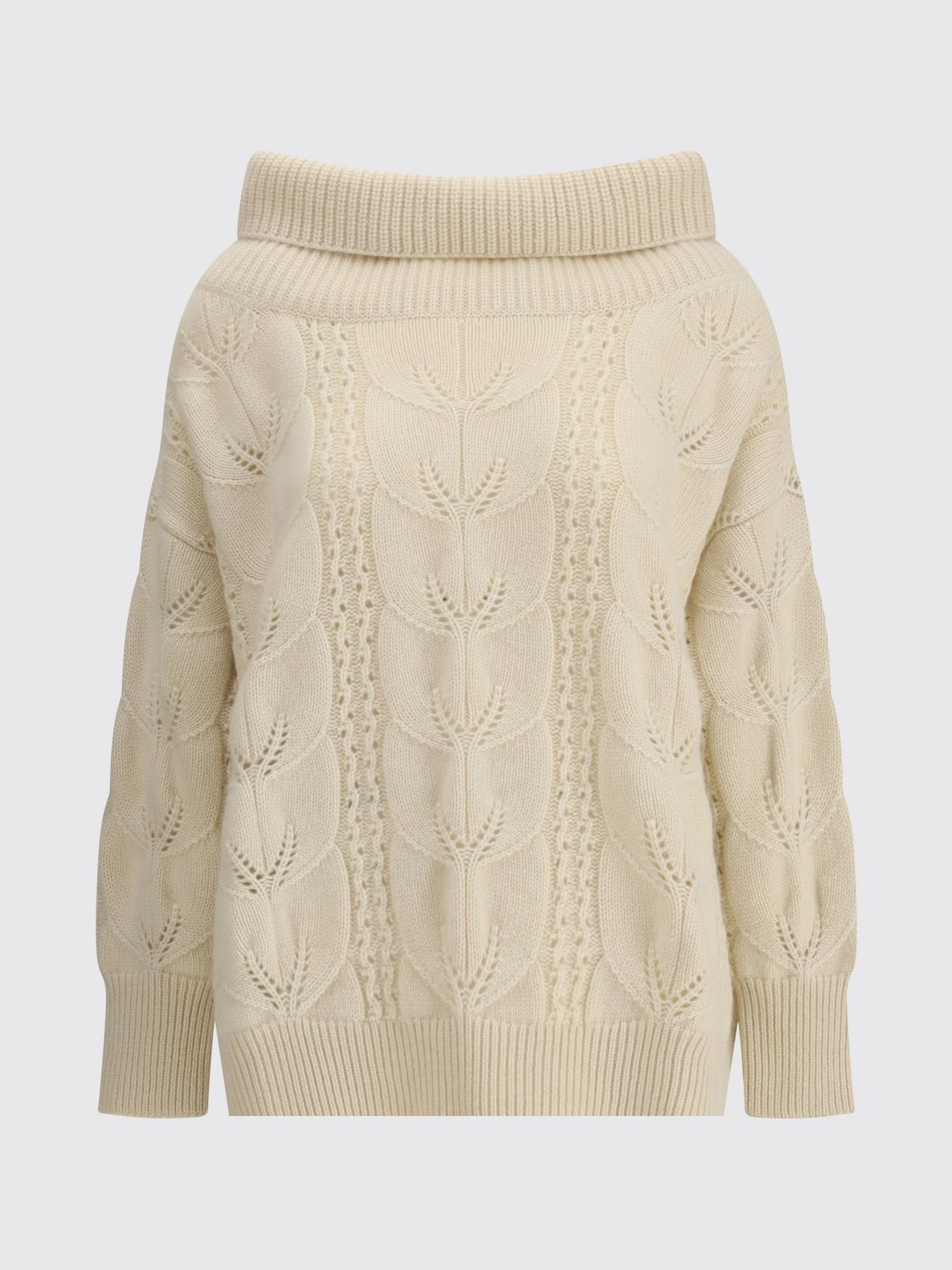 Ermanno Scervino Oversized Perforated Sweater In Neutral