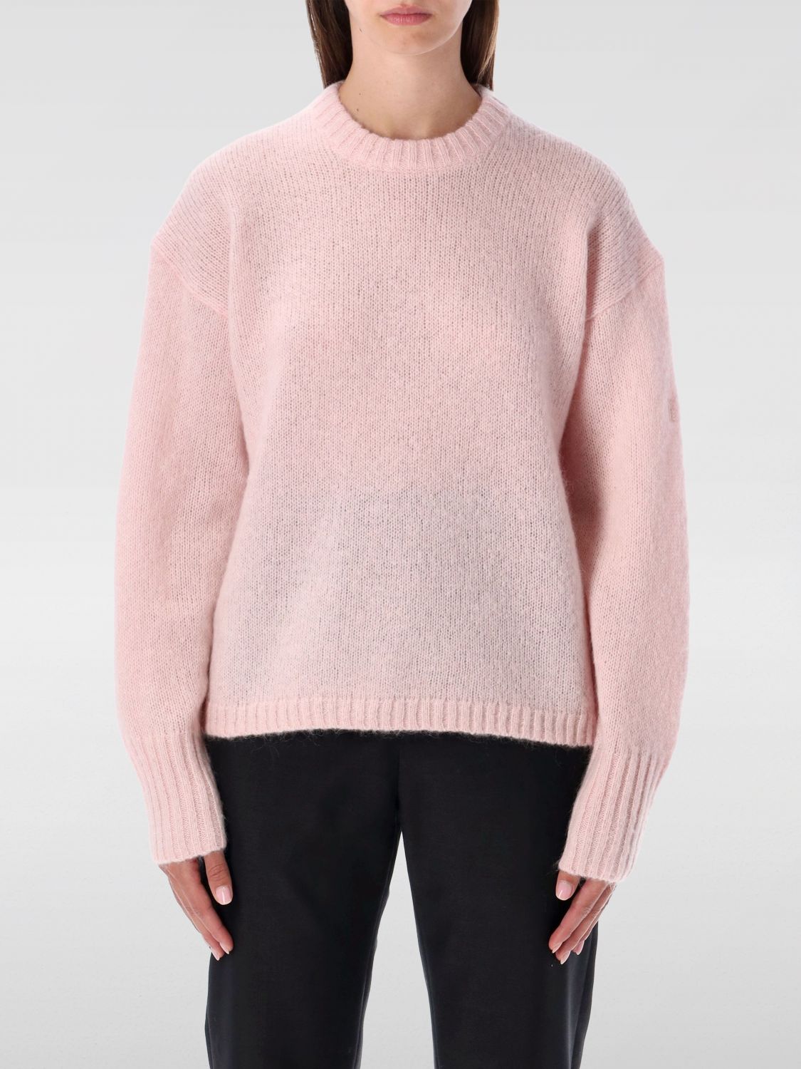 By Malene Birger Brie Wool And Mohair Crewneck Sweater In Pink