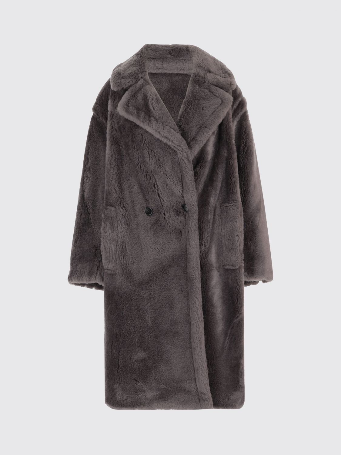 Stand Studio Biba Double-breasted Wool Coat In Brown