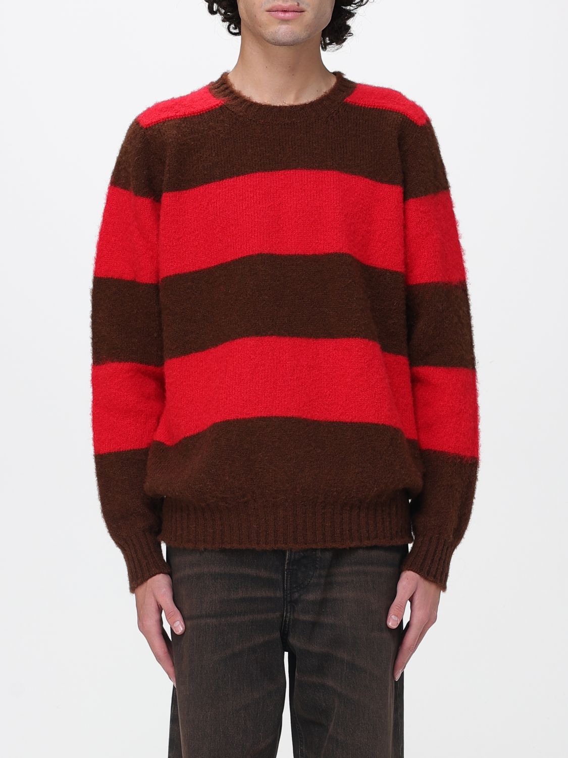 Howlin' Textured Knit Sweater With Classic Crew Neckline In Brown