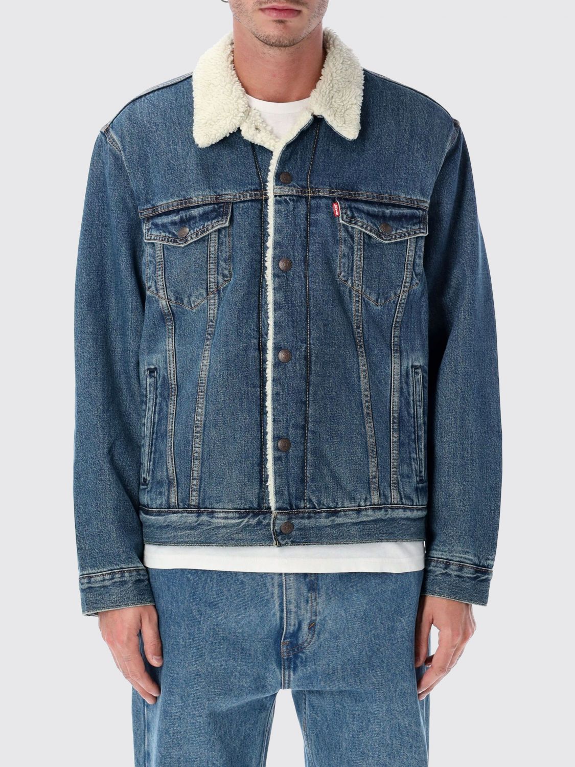 Levi's Levi S Denim Type Iii Sherpa Trucker Jacket In Blue