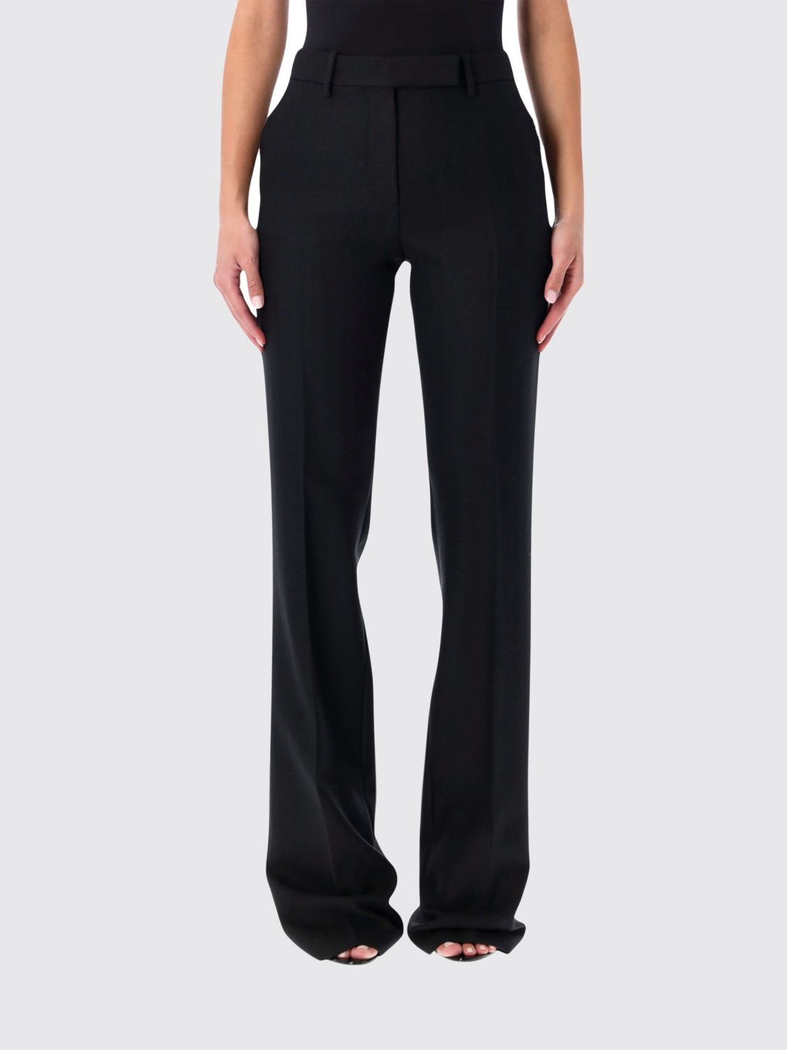 Tom Ford Sharp Herringbone Tailored Straight Leg Trousers Clothing In Black