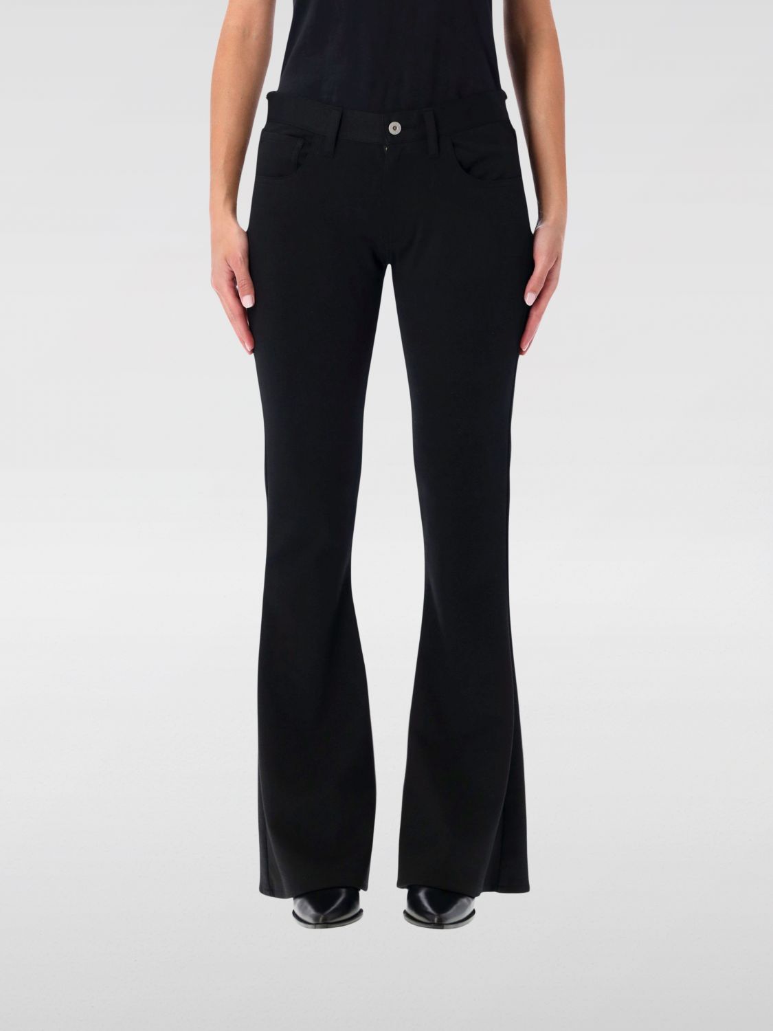 Junya Watanabe Low Waist Flare Pant In Black
