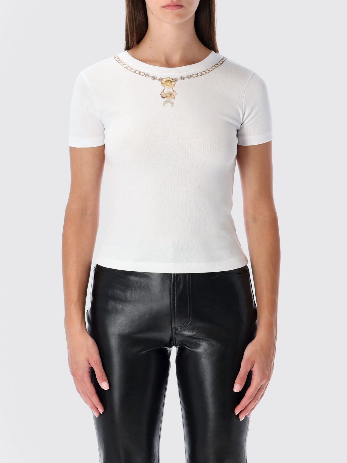 Marine Serre Trompe L Il Jewelry White Jersey Baby Fit T-shirt In White