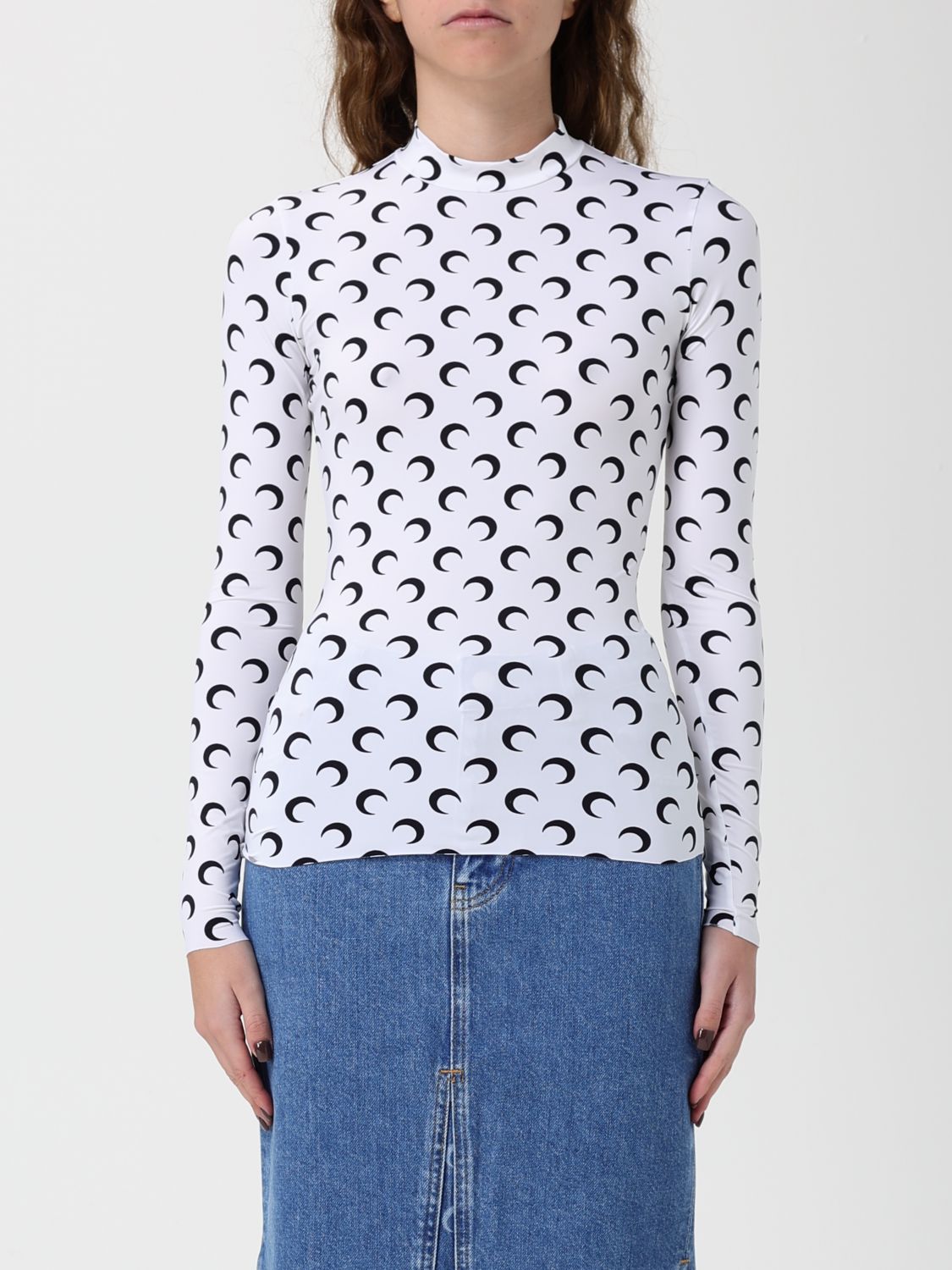 Marine Serre Second Skin Moon-print Top In White