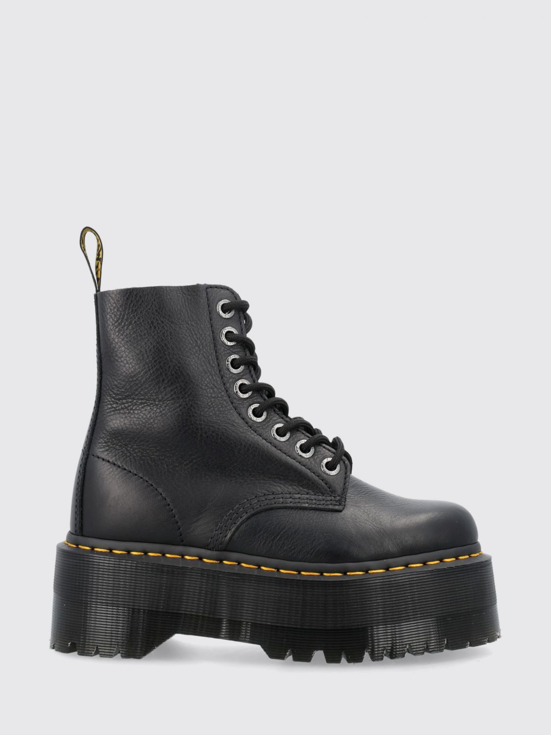 Dr. Martens Jadon Smooth Platform Lace-up Combat Boots In Black
