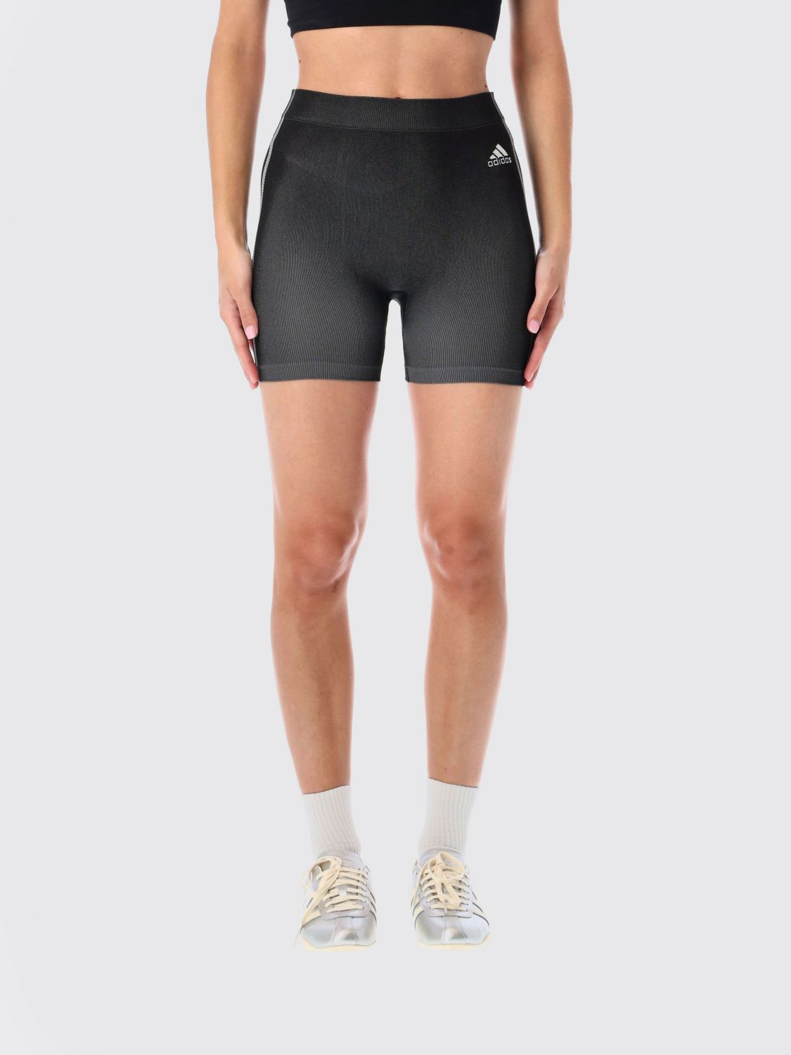 Adidas Originals Seamless Stripe Shorts In Black