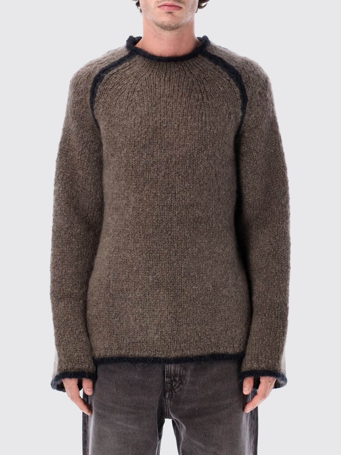 Our Legacy Relaxed-fit Mohair And Wool Roundneck Sweater In Burgundy