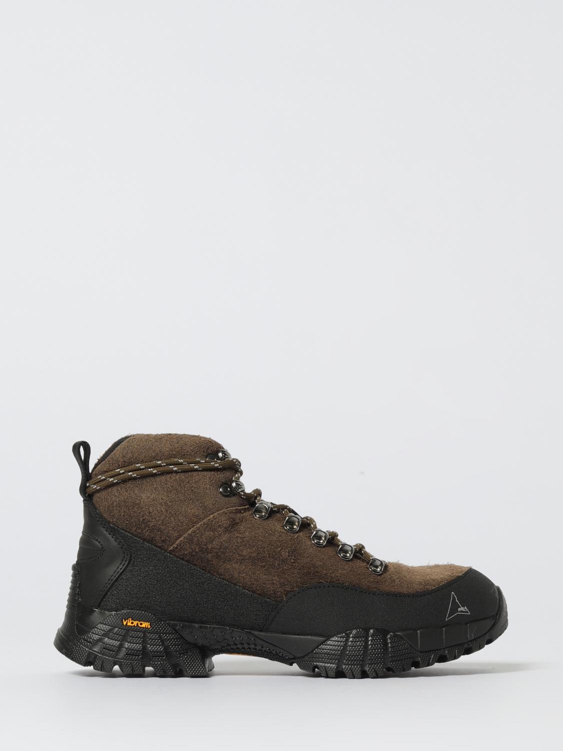 Roa Andreas Lace-up Suede-blend Boots In Brown