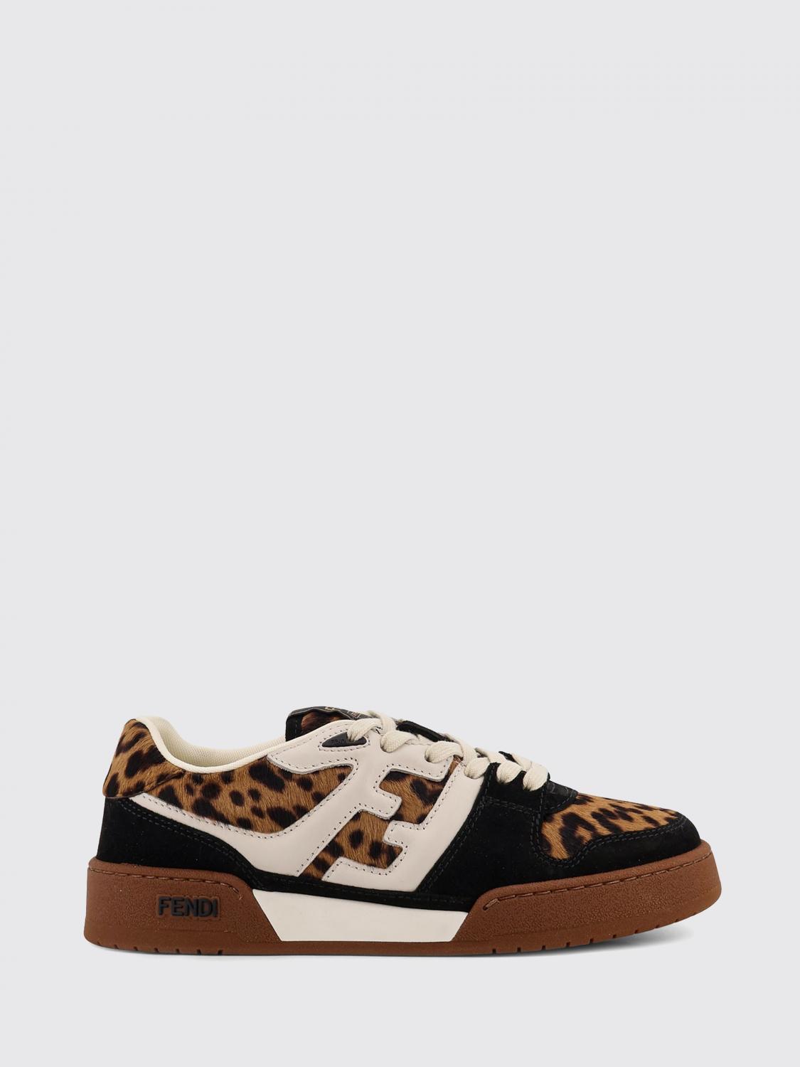 FENDI Sneakers Match in cavallino animalier e pelle