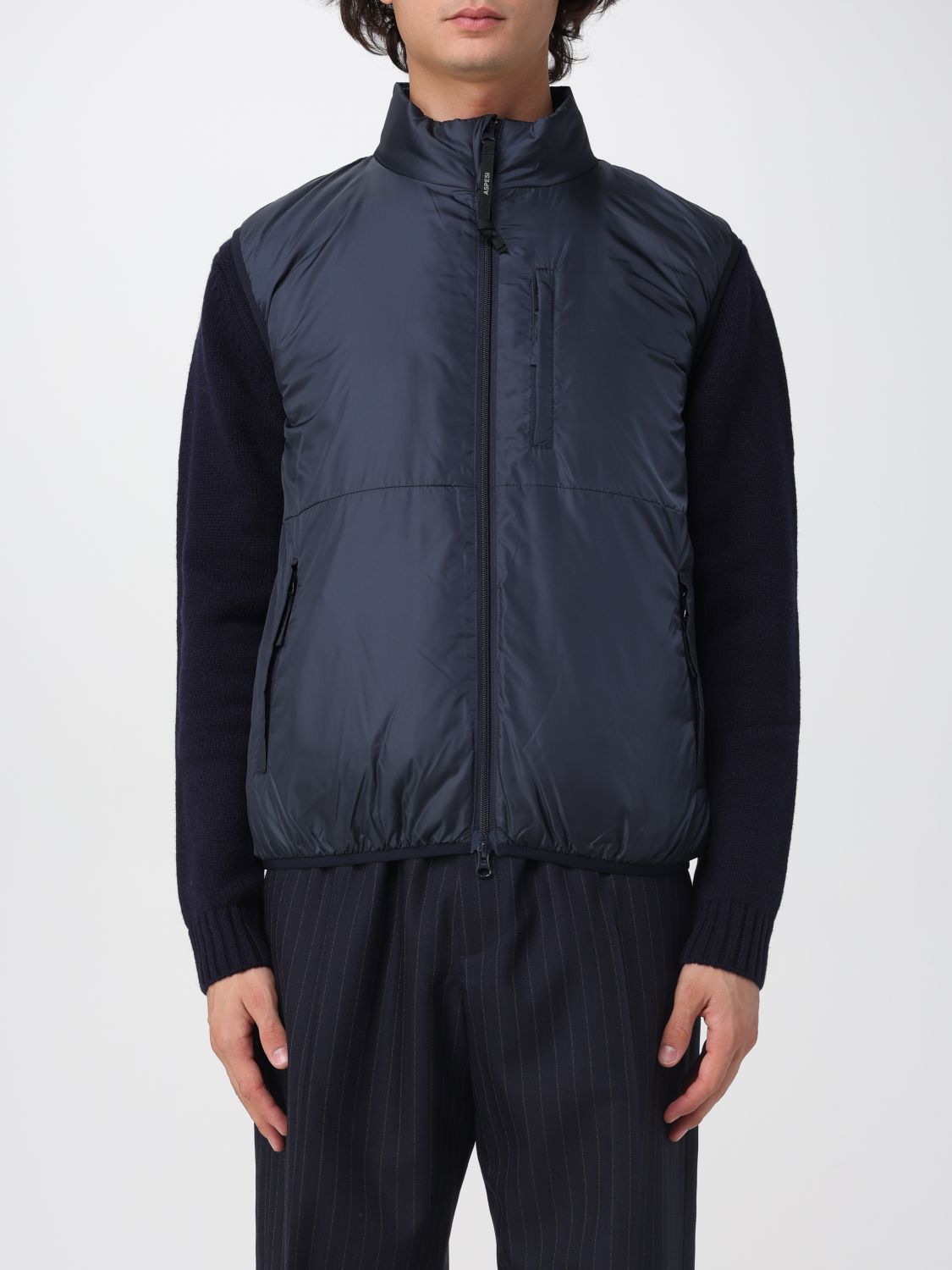 Aspesi Zip-fastening Gilet In Blue