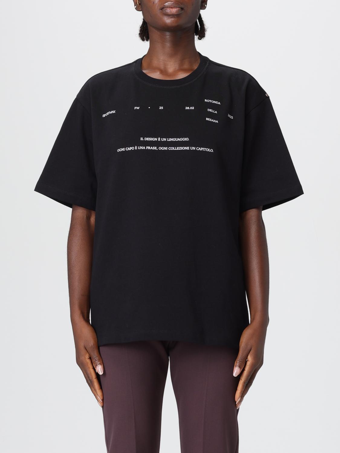 Sportmax Crew Neck T-shirt In Black