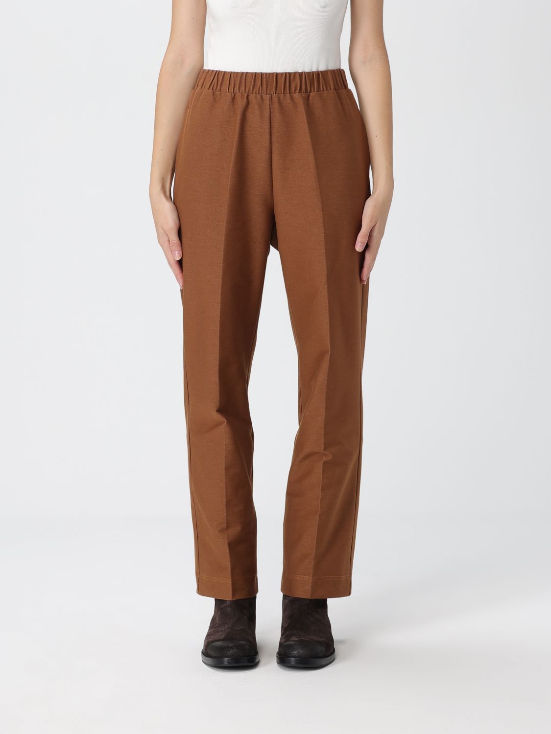 Mm Max Mara Pants  Woman Color Brown In Brown