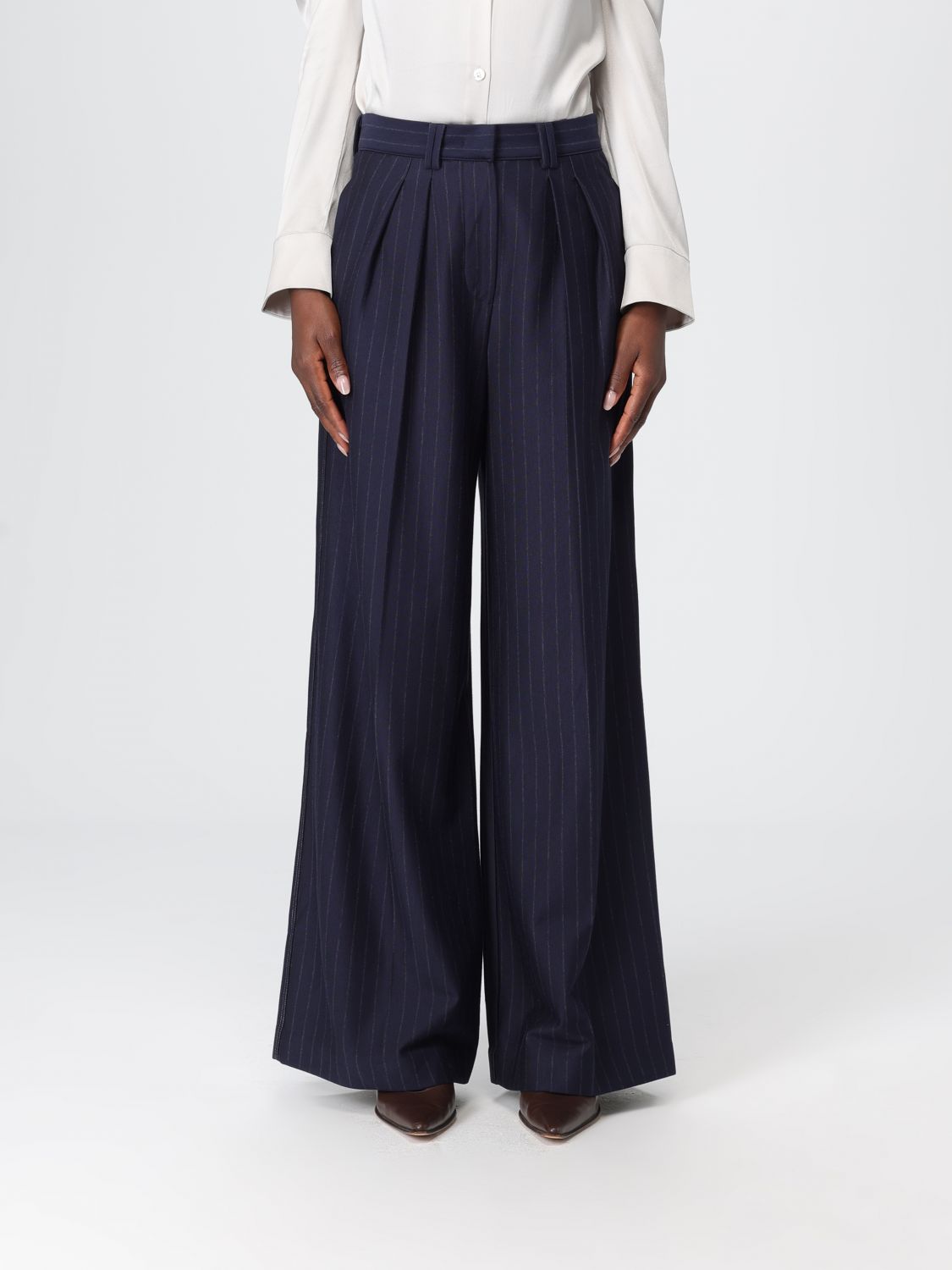 Mm Max Mara Pants  Woman Color Blue In Blue