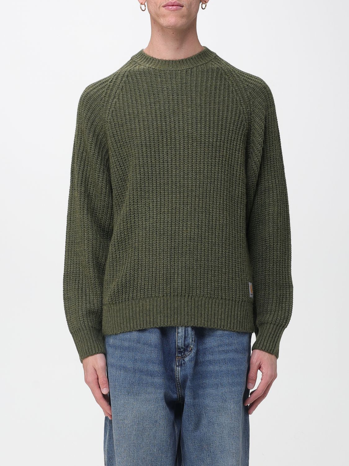 Carhartt Work In Progress Firth Oversize Ribbed Crewneck Sweater In Green