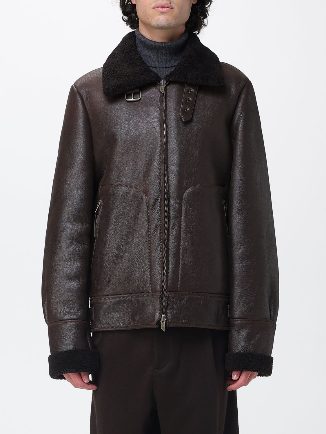 Salvatore Santoro Dark Brown Leather Jacket In Brown