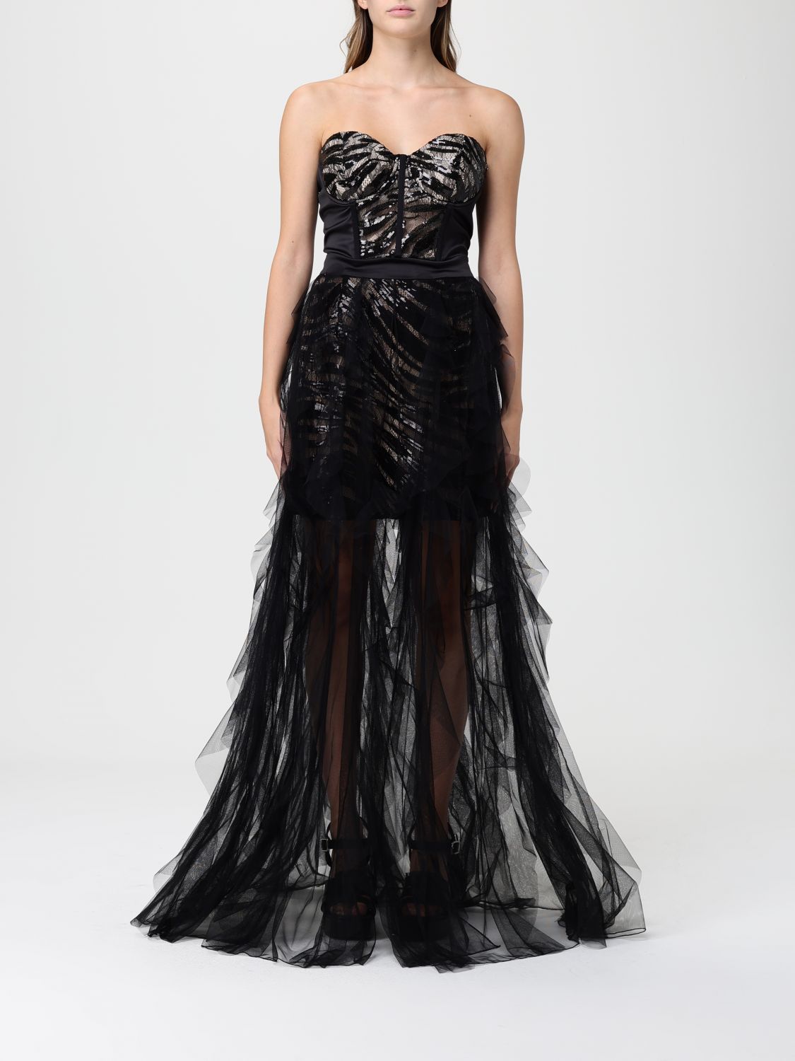 Just Cavalli Dress Woman Color Black In Black