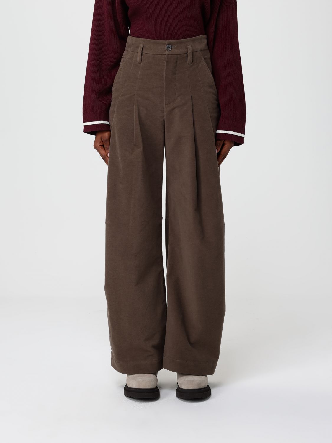 Brunello Cucinelli Pants Woman Color Brown In Brown