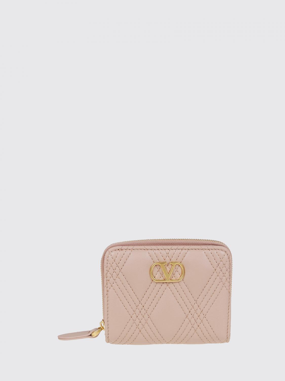 Valentino Zip Around Wallet Quiltie 67 In Pink