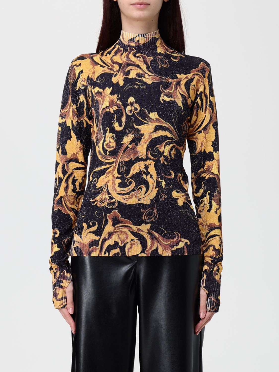 Versace Jeans Couture Sweater Woman Color Black In Multi