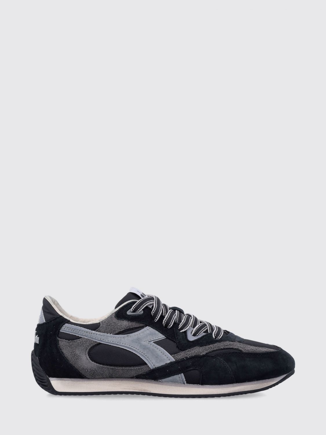 Diadora Heritage Equipe Revenge Used Sneakers In Suede With Vintage Effect In Black