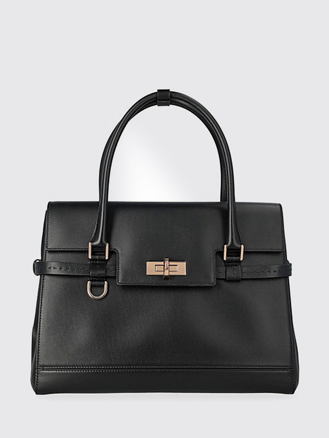 Max Mara Natural Leather Handbag In Black