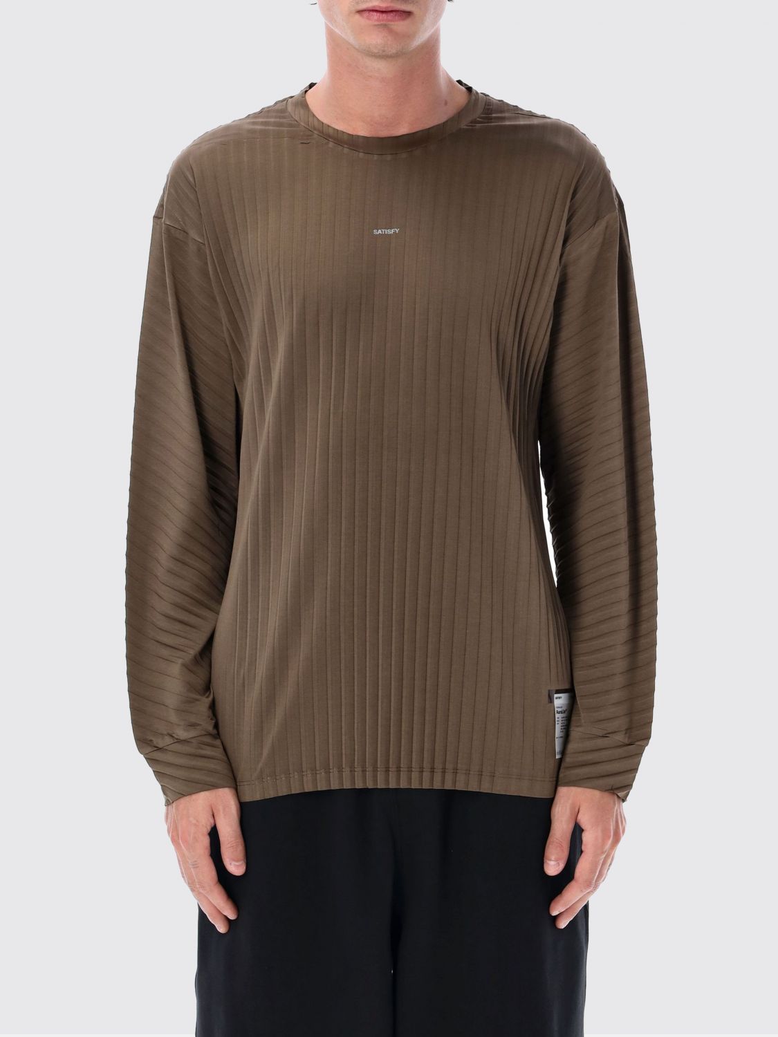 Satisfy Auralite Pleated Olive Long-sleeve T-shirt In Green