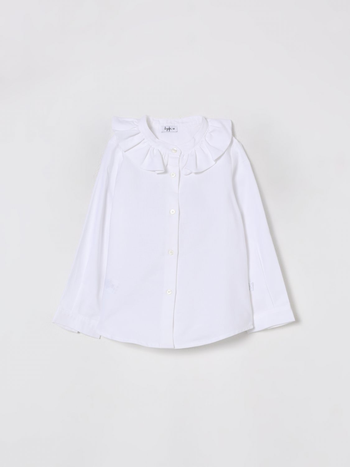 Il Gufo White Shirt With Ruffled Collar In White