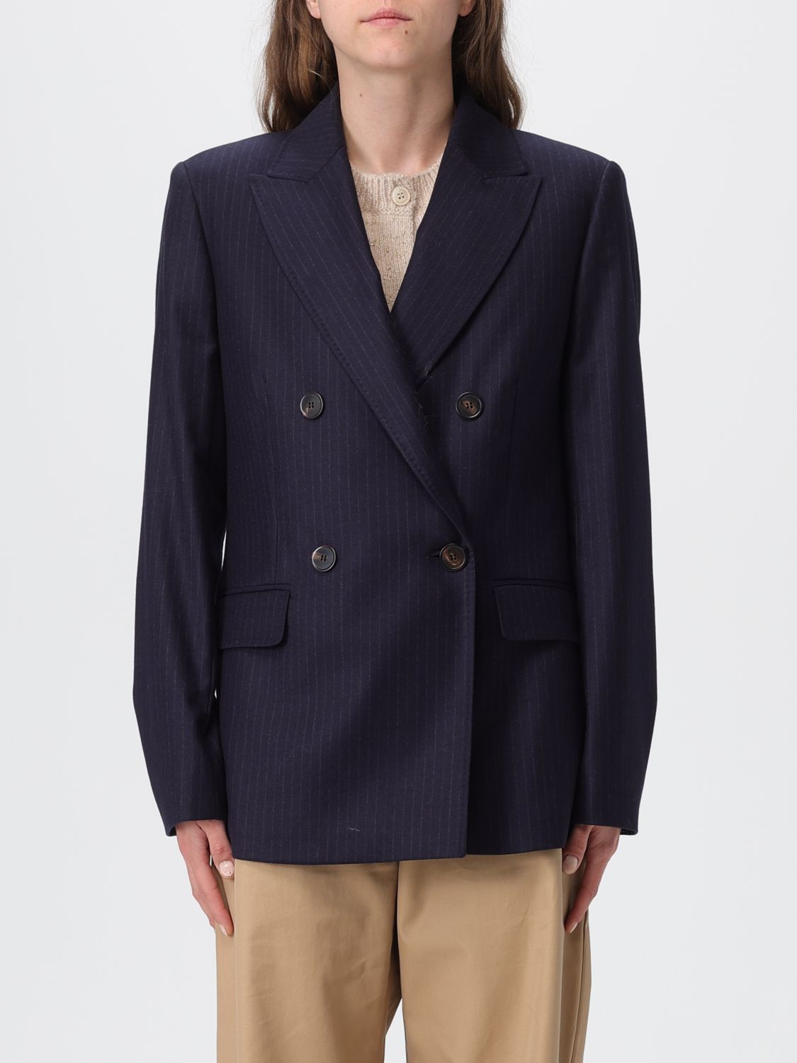 Max Mara Blazer Woman Studio In Blue