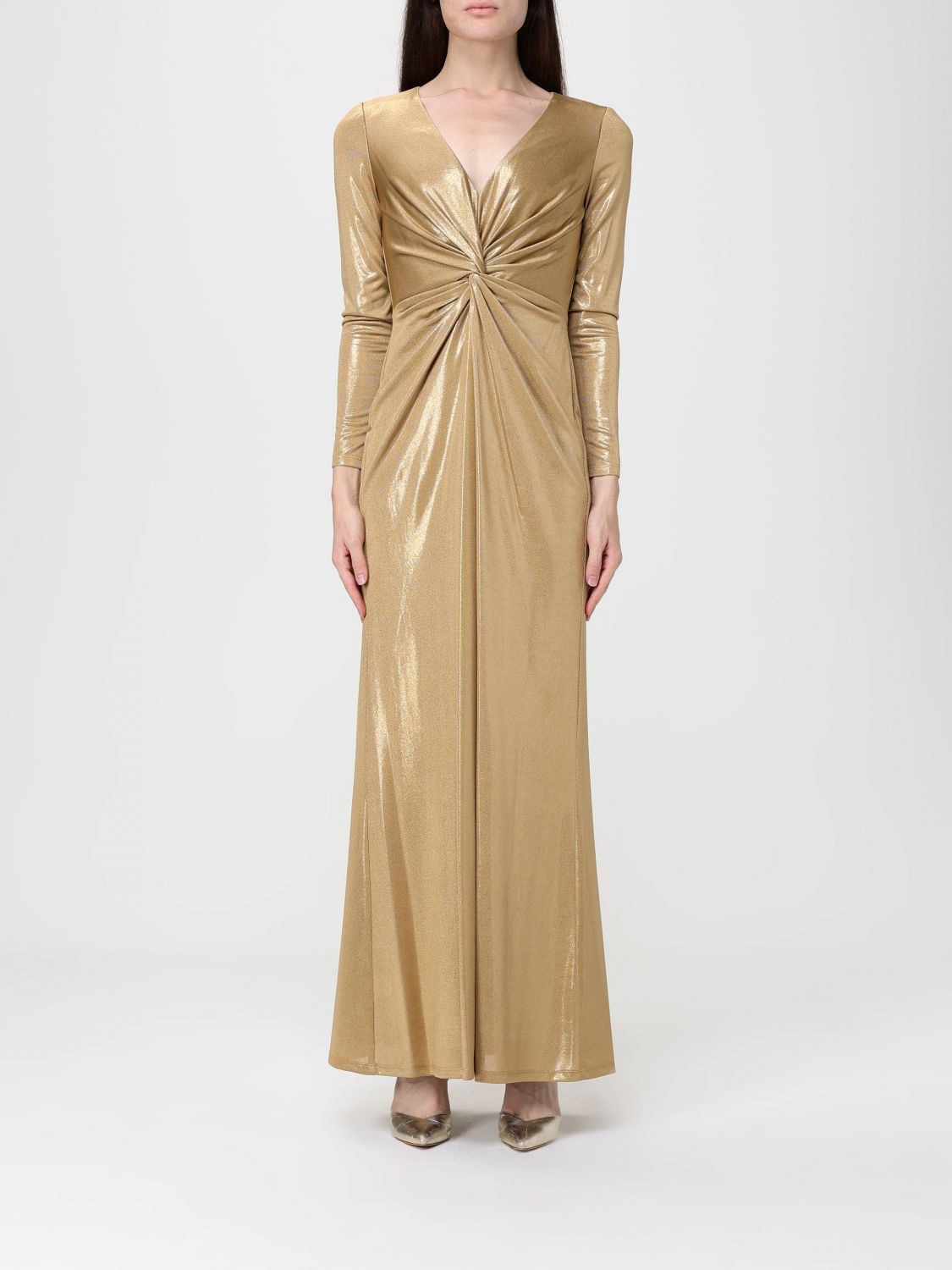 Ralph Lauren Dress Lauren Woman Color Gold In Multi