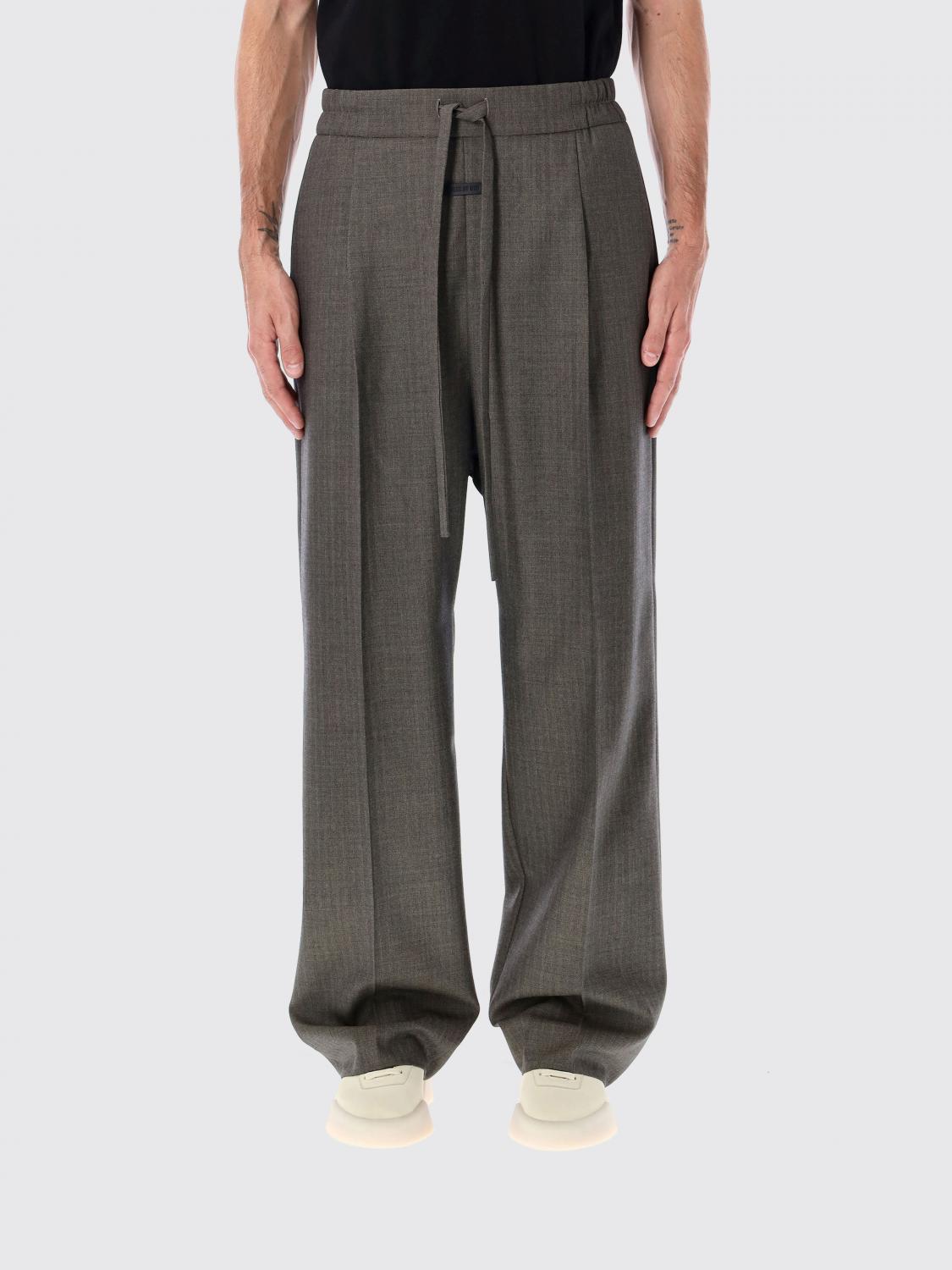 Fear Of God Grey Wool Pants With Drawstring In Gray