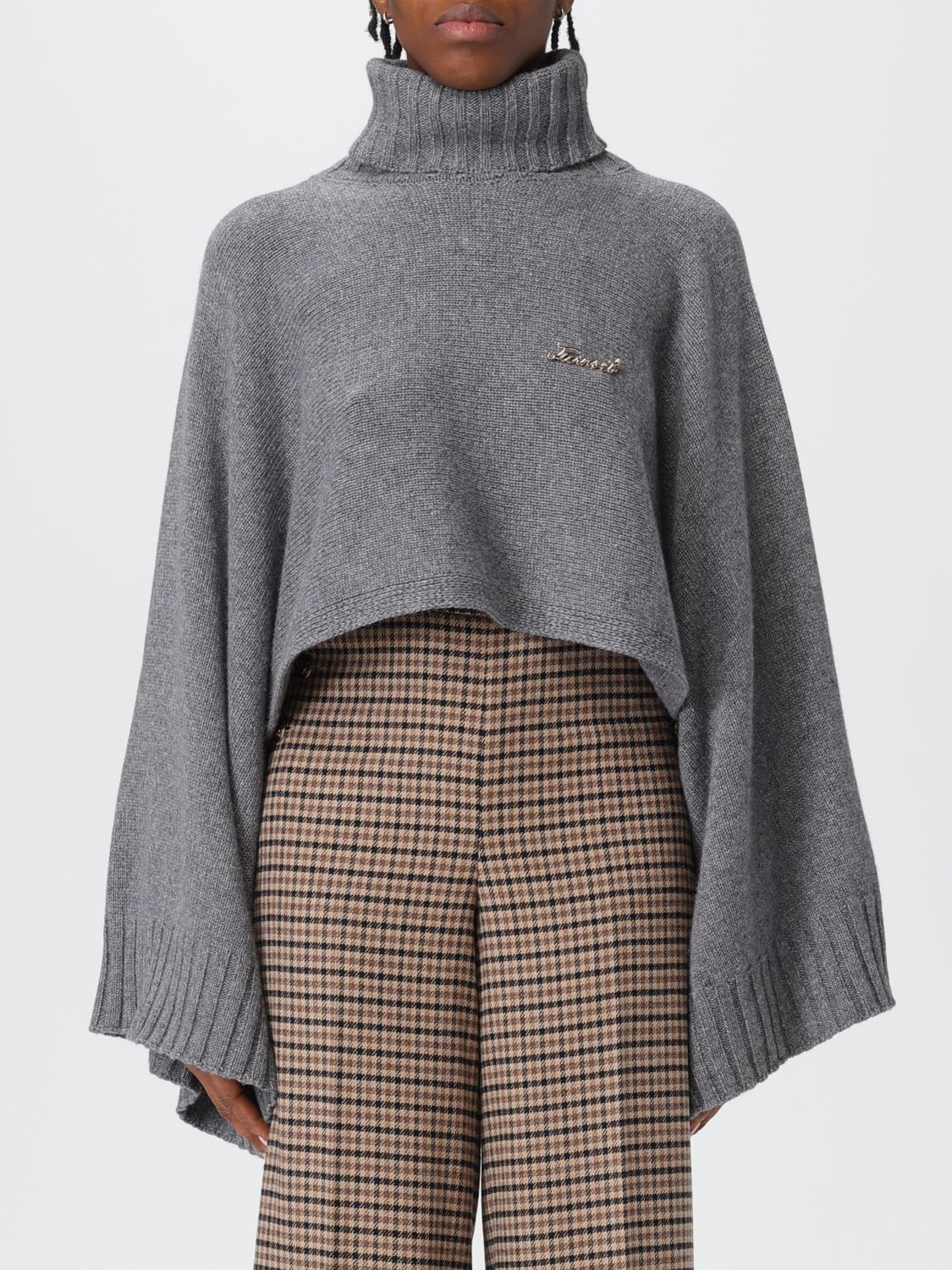 Twinset Cape Woman Color Grey In Gray