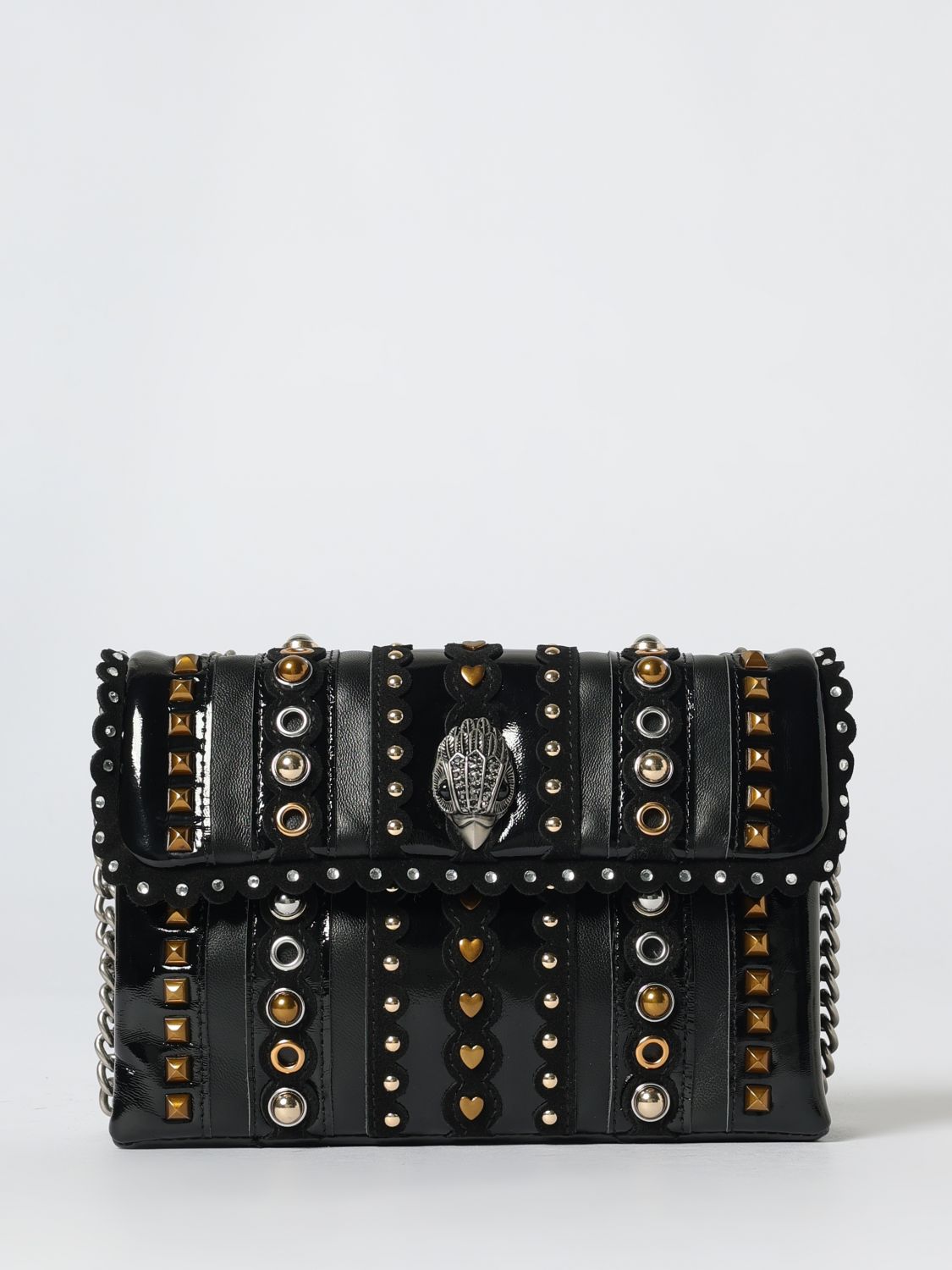 Kurt Geiger London Medium Kensington Studs Convertible Leather Shoulder Bag In Black