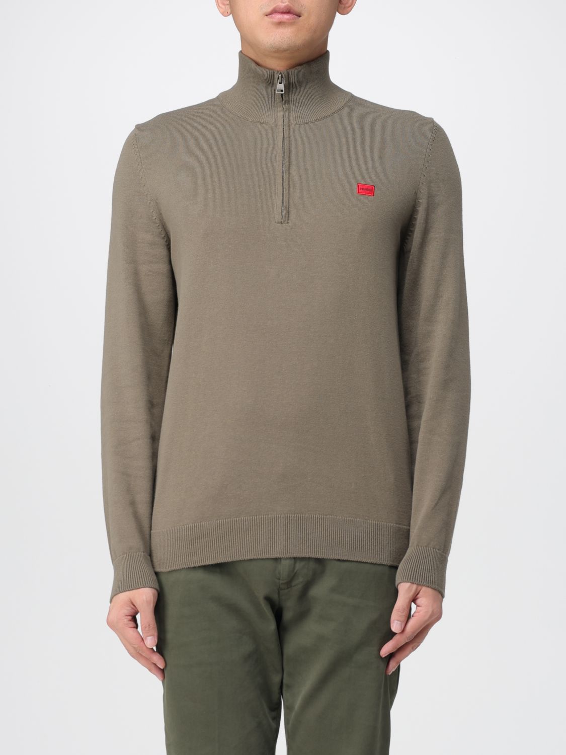 Hugo Boss Sweater Hugo Men Color Green In Neutral
