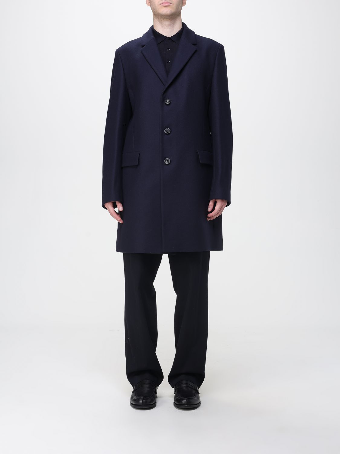 Hugo Boss Coat Hugo Men Color Blue In Blue