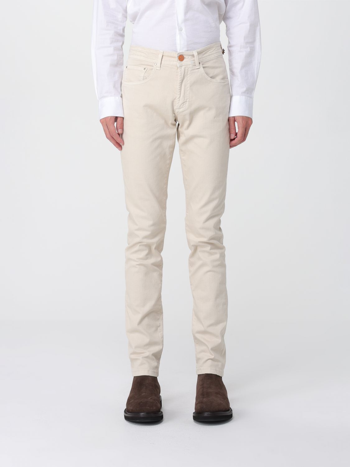 Manuel Ritz Pants  Men Color Yellow Cream In White
