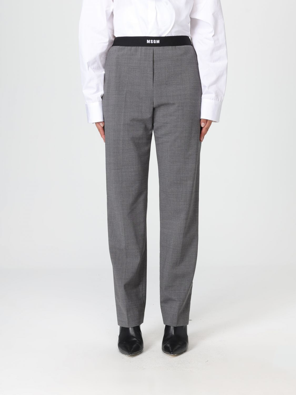 Msgm Pants  Woman Color Grey In Gray