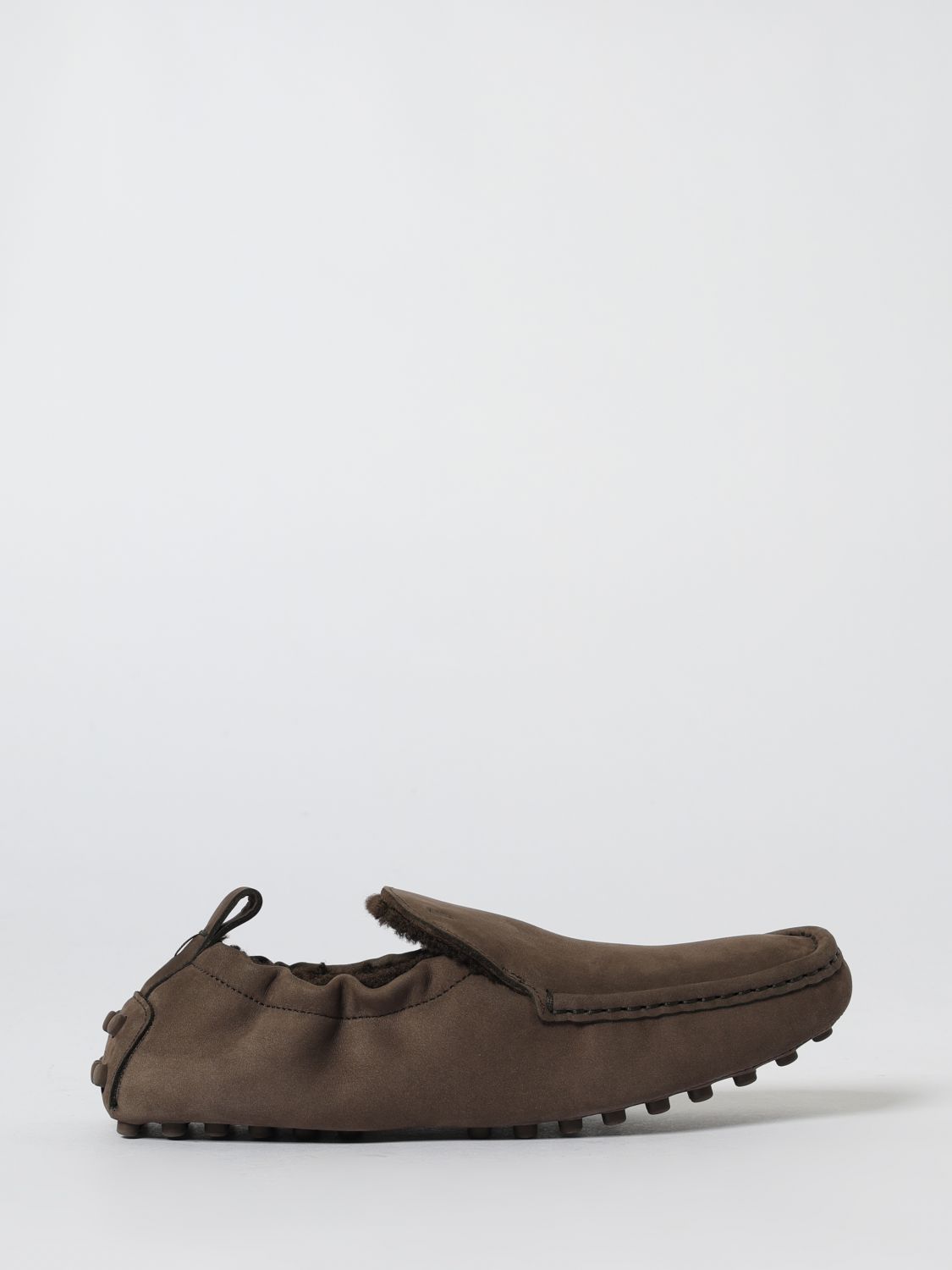 Tod's Gommino Mocassino Glove In Nabuk In Brown