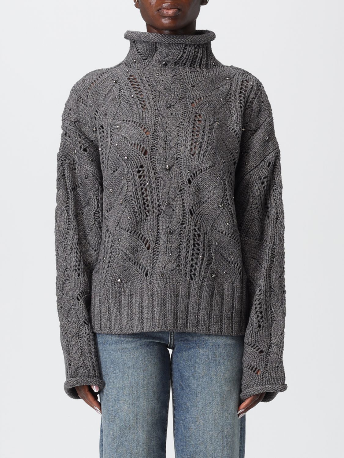 Liu •jo Sweatshirt Liu Jo Woman Color Grey In Gold