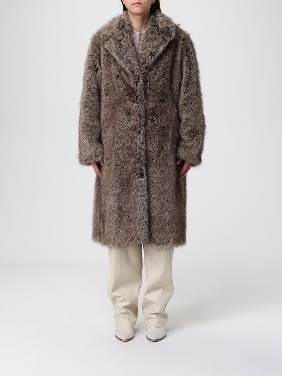 Liu •jo Fur Coat Liu Jo Woman Color Brown In Brown