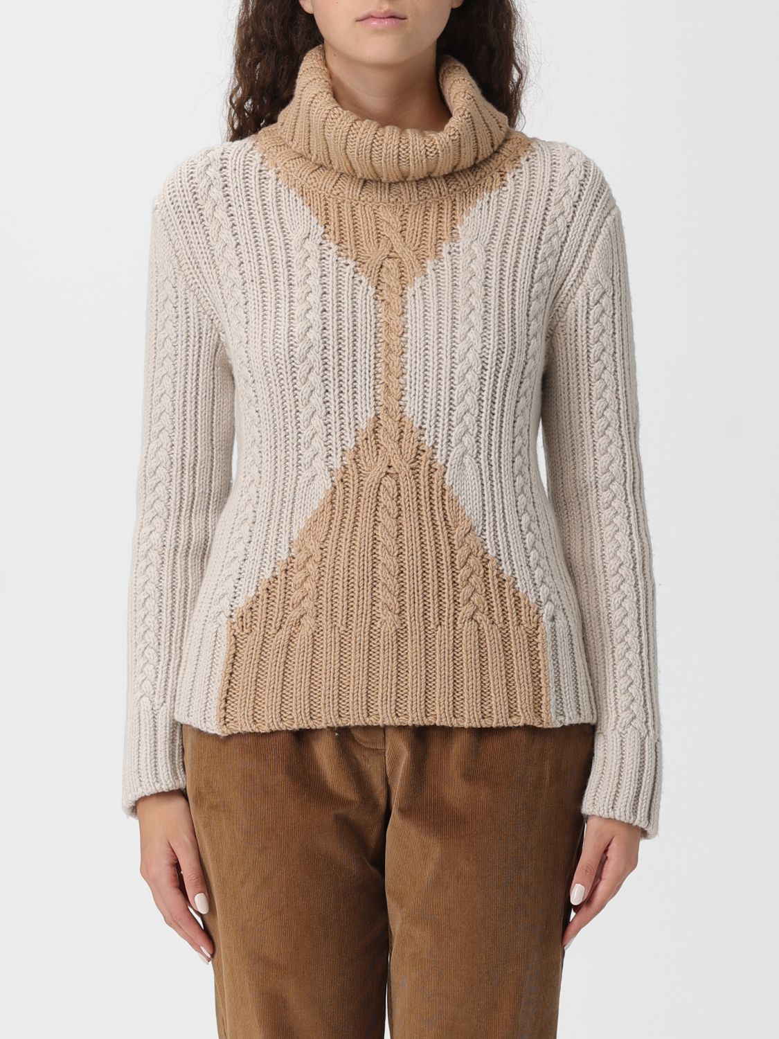 Lorena Antoniazzi Knit Turtleneck In Brown