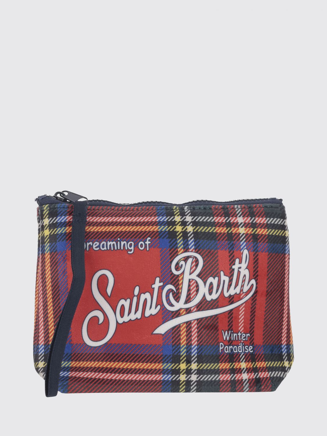 Mc2 Saint Barth Pochette Aline In Scuba Con Stampa Tartan In Red