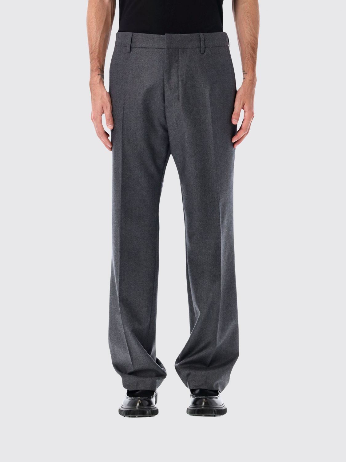 Ami Alexandre Mattiussi Ami Paris Ami Paris Grey Wool Classic Trousers In Gray