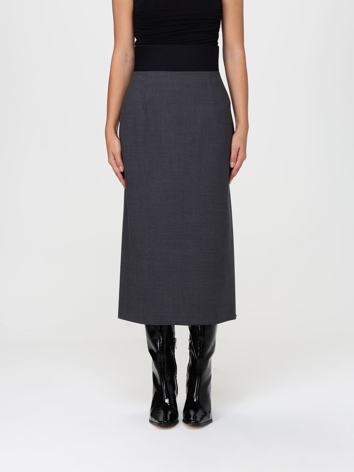 Sportmax Skirt Woman Color Grey In Gold